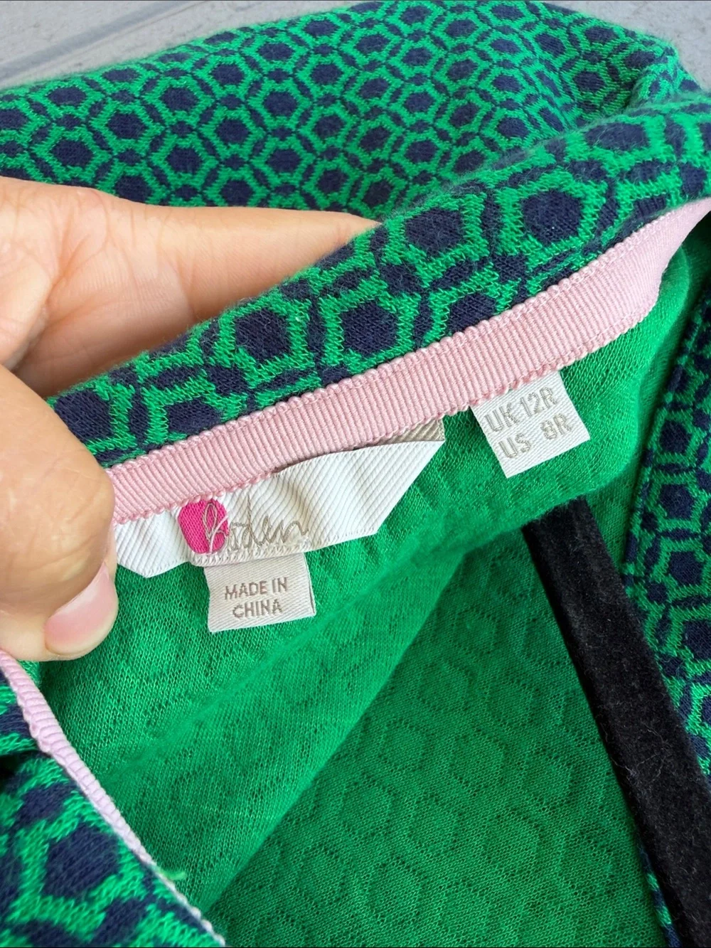 Boden Bessie Jacquard Highland Green Blouse Size: 8R